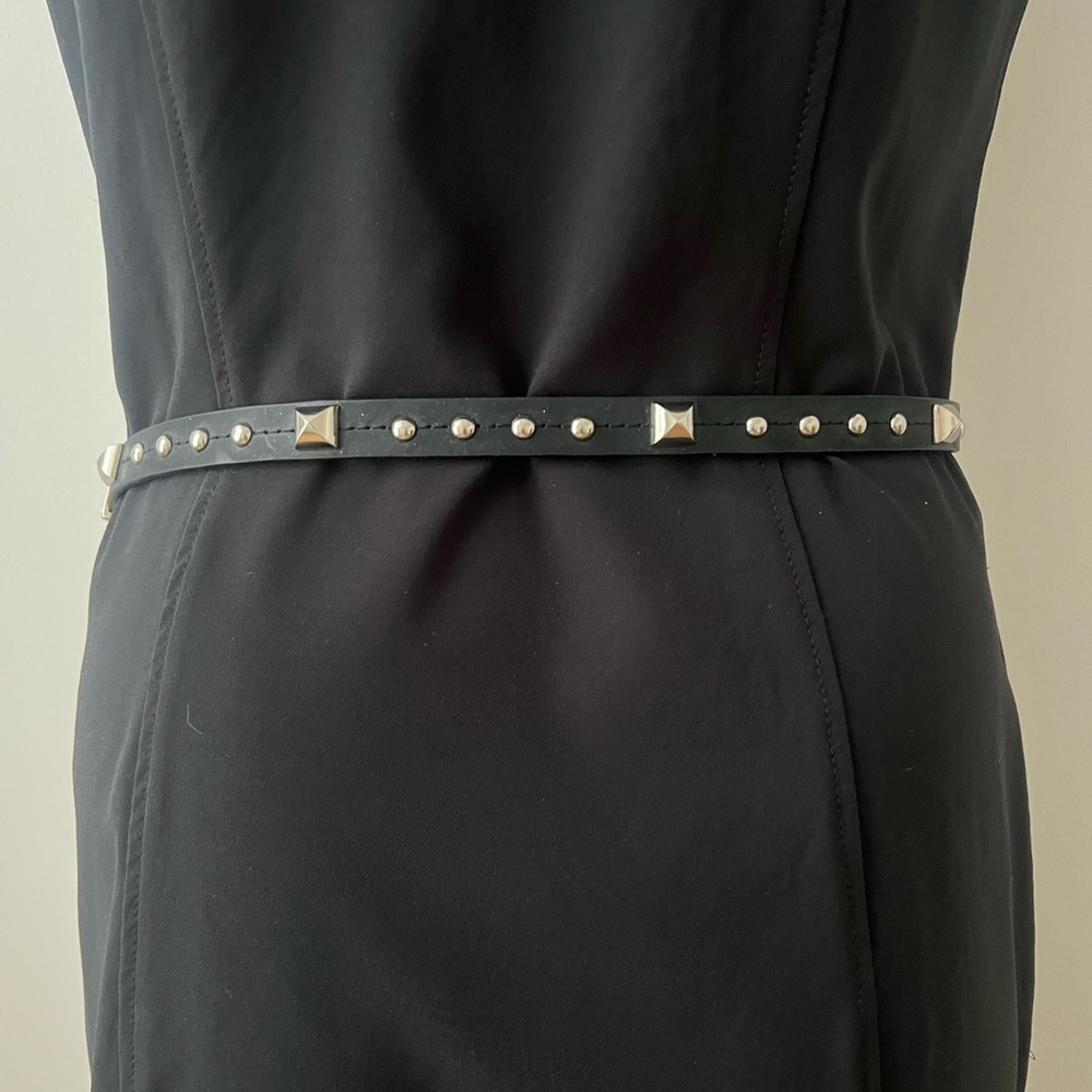 Danier Black Leather Stud and Ring Chain Waist Belt - Picture 4 of 4